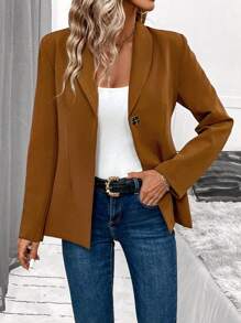 SHEIN Clasi Shawl Collar Knot Front Blazer