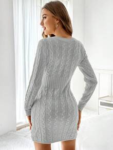 SHEIN Privé Vestido Suéter De Mujer - Gris - Ver 2