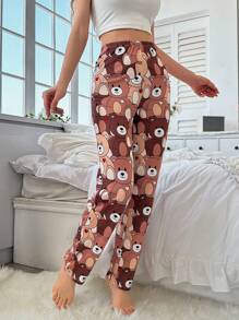 Bear Love Pajamas Bottoms - Multicolor - View 1