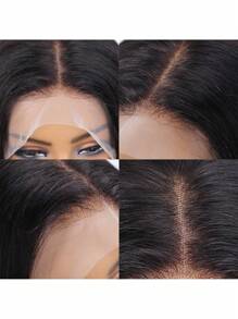 13x4 Silky Straight Lace Front Wig Human Hair 10-14 Inch Short Hair Transparent Frontal 180% Density Bleached Knots For Women Natural Black Pre-Plucked Hairline - Natural Black - View 5