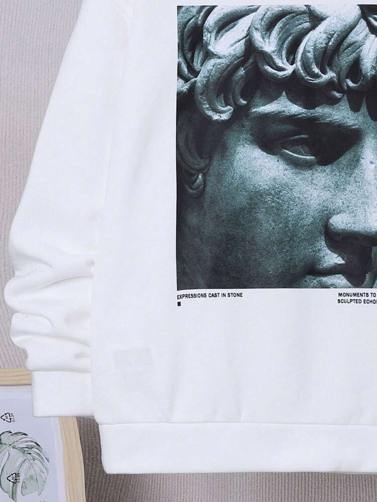 Tween Boy Sculpture Print Sweatshirt