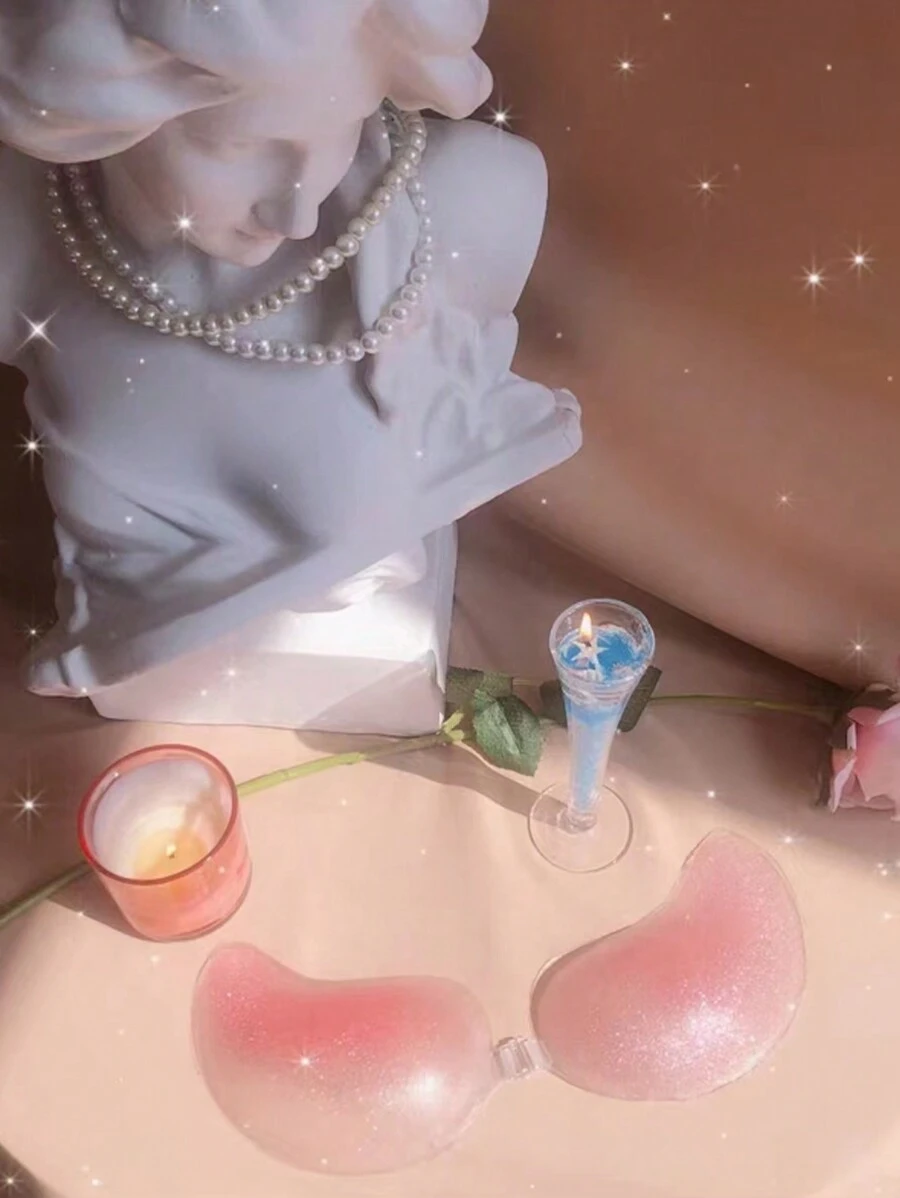 自粘閃亮乳頭貼,女性專用 - 淺粉色 - 查看 1