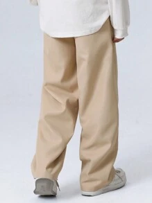 SHEIN Tween Girl Butterfly Printed Wide Leg Pants - Khaki - View 2