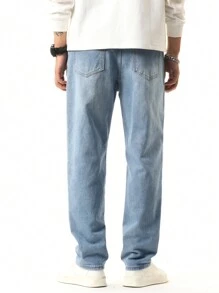 Manfinity Hypemode Nam Quần legging thẳng Bông Mèo Whisker - Rửa nhẹ - Xem 2