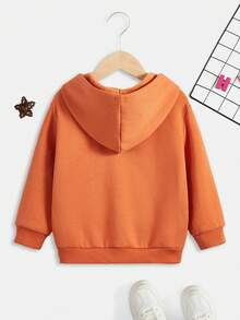 Young Boy Cartoon Graphic Sweatshirt - Orange - View 2