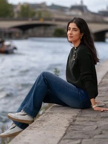 SHEIN Frenchy Button Detail Raglan Sleeve Sweater - Black - View 7