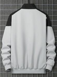 Manfinity Homme Chaqueta De Hombre Con Impresión De Letras Y Bloque De Color