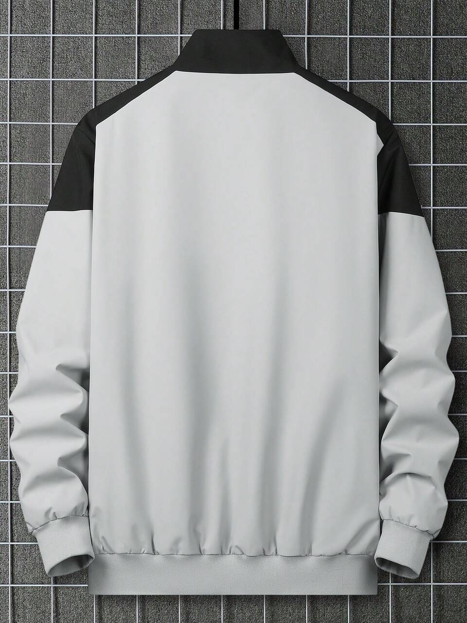 Men's Letter Print Color-blocked Jacket