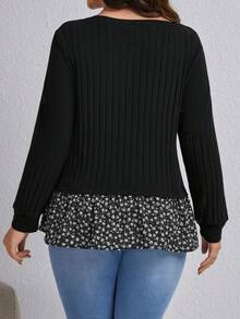 SHEIN LUNE 大尺碼t恤 - 黑色 - 查看 2