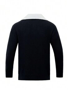 Manfinity Hypemode Nam Khóa kéo một phần tư Thả vai Áo len Without Tee - màu đen - Xem 2