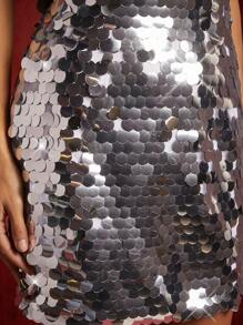 Hauture 深 V 领亮片露背挂脖迷你连衣裙 - 彩色 - 查看 4