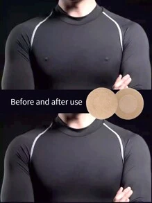 20 Màu da Điền kinh Vải không dệt Dùng một lần Bras Nắp núm vú - Màu be - Xem 2