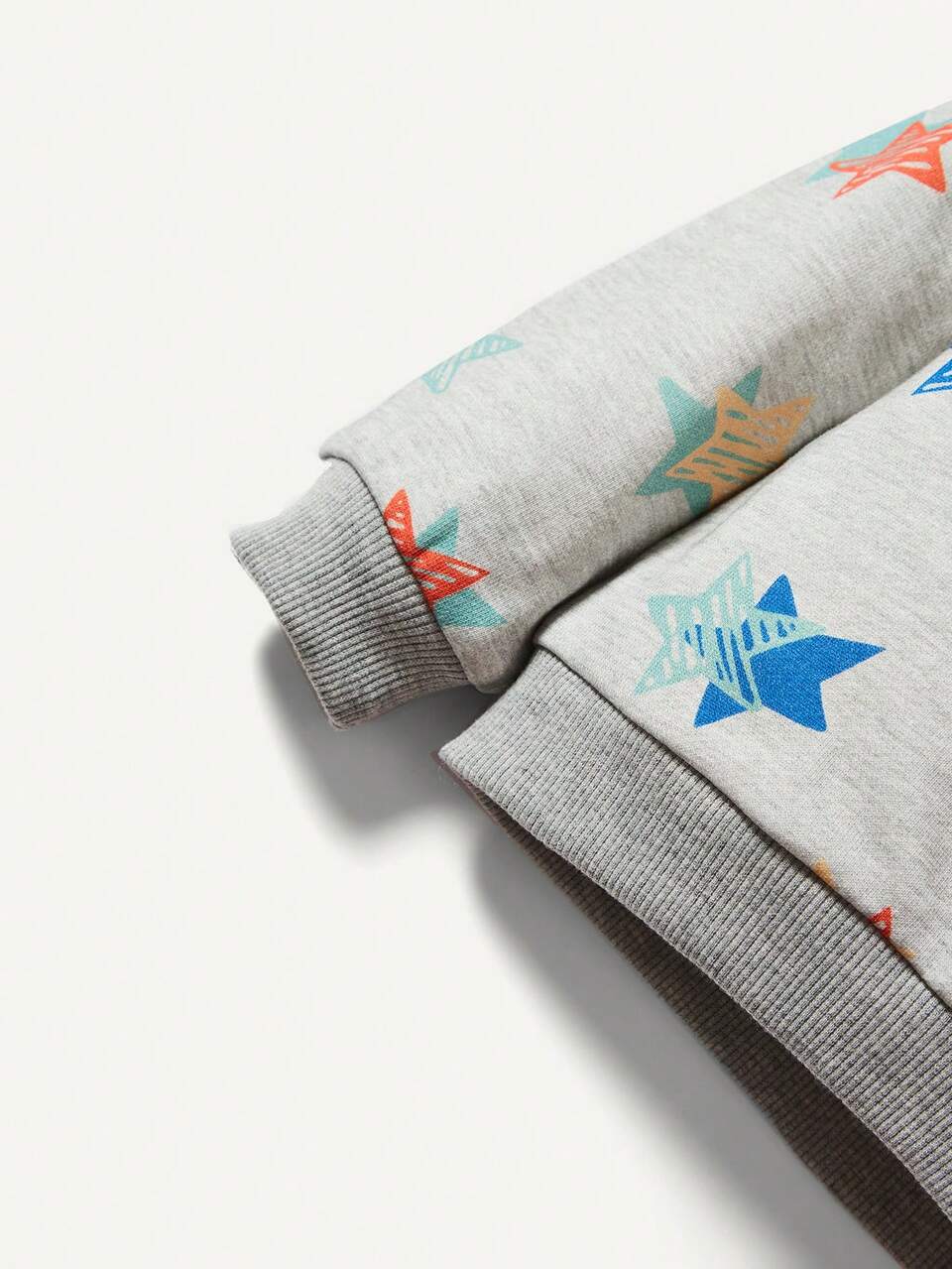 Baby Boy 2pcs Slogan & Star Print Pullover