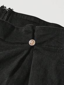 SHEIN ICON 大尺碼牛仔褲 - 黑色 - 查看 4