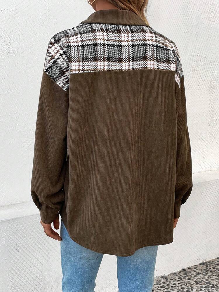 Women's Patchwork Plaid Regular Jacket