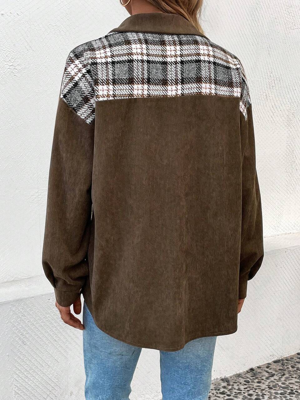 Women's Patchwork Plaid Regular Jacket