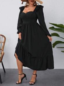 SHEIN VCAY 大碼連身裙 - 白色 - 查看 3