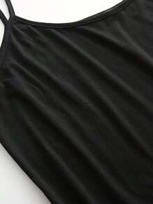 Calvaya Plus Solid Cami Bodycon Dress - Black - View 4