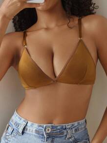SHEIN Sujetador inalámbrico liso para mujer