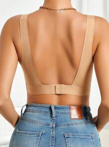 女用無縫邊緣帶介紹的胸罩 - 杏色 - 查看 3