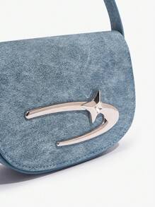 SHEIN ICON 女士手提包，时尚，简约，个性化，百搭，甜美酷女孩，辣妹，Y2K，街头风 - 藍色 - 查看 4