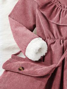 SHEIN 少女裙子+帽子+包裝套裝 - 玫瑰紅 - 查看 4