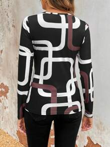 SHEIN LUNE In Hình học Áo thun - Nhiều màu - Xem 2