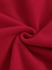 SHEIN EZwear 女士圓領下垂肩毛絨衫,帶有聖誕酒杯圖案 - 紅色 - 查看 6