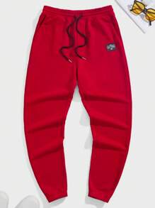 GENTILAND Nam Thư được vá Eo dây rút Quần thể thao - Đỏ - Xem 1