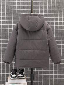 Boys' Casual And Warm Coat For Autumn And Winter - Dark Grey - View 2