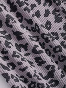 FRIFUL Ladies Leopard Print Long Pants - Grey - View 5