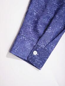 Manfinity LEGND Men's Gradient Button Shirt - Royal Blue - View 6