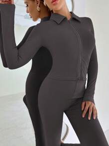 VaVaBold 女款雙拉鍊 T 恤和緊身褲套裝