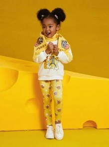 TOM & JERRY X SHEIN 可愛的卡通貓和老鼠可反轉冬季保暖圍巾,適用於兒童 - 彩色 - 查看 7