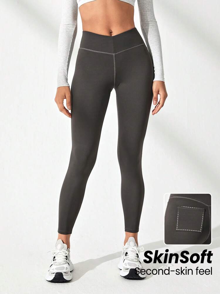 High Waist Plain Sports Leggings