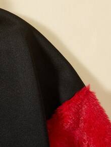 SHEIN Áo nỉ lông xù hình trái tim dễ thương phong cách đường phố dành cho bé gái tuổi teen, thích hợp mặc thường ngày. - Đỏ - Xem 6