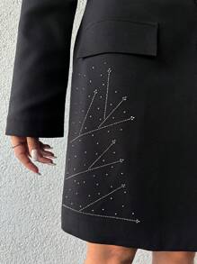 RueChic Women's Long Beaded Suit Jacket