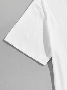 Manfinity Hypemode 2pcs Men Wild Goose Printed Short Sleeve T-Shirt, For Going Out, For Friends - Black and White - View 4