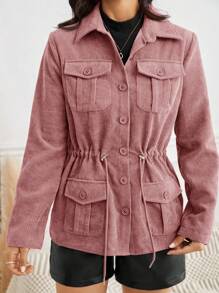 SHEIN Frenchy Women Jackets - Dusty Pink - View 7