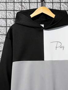 SHEIN 青少年男孩撞色連帽衫和運動褲 - 彩色 - 查看 5