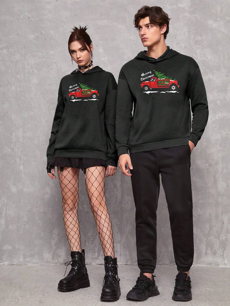 SWAVVY 1 Miếng In Giáng sinh Áo nỉ có mũ - màu đen - Xem 1