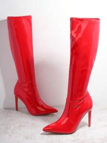 Women's Over-the-knee Boots - Red - View 2