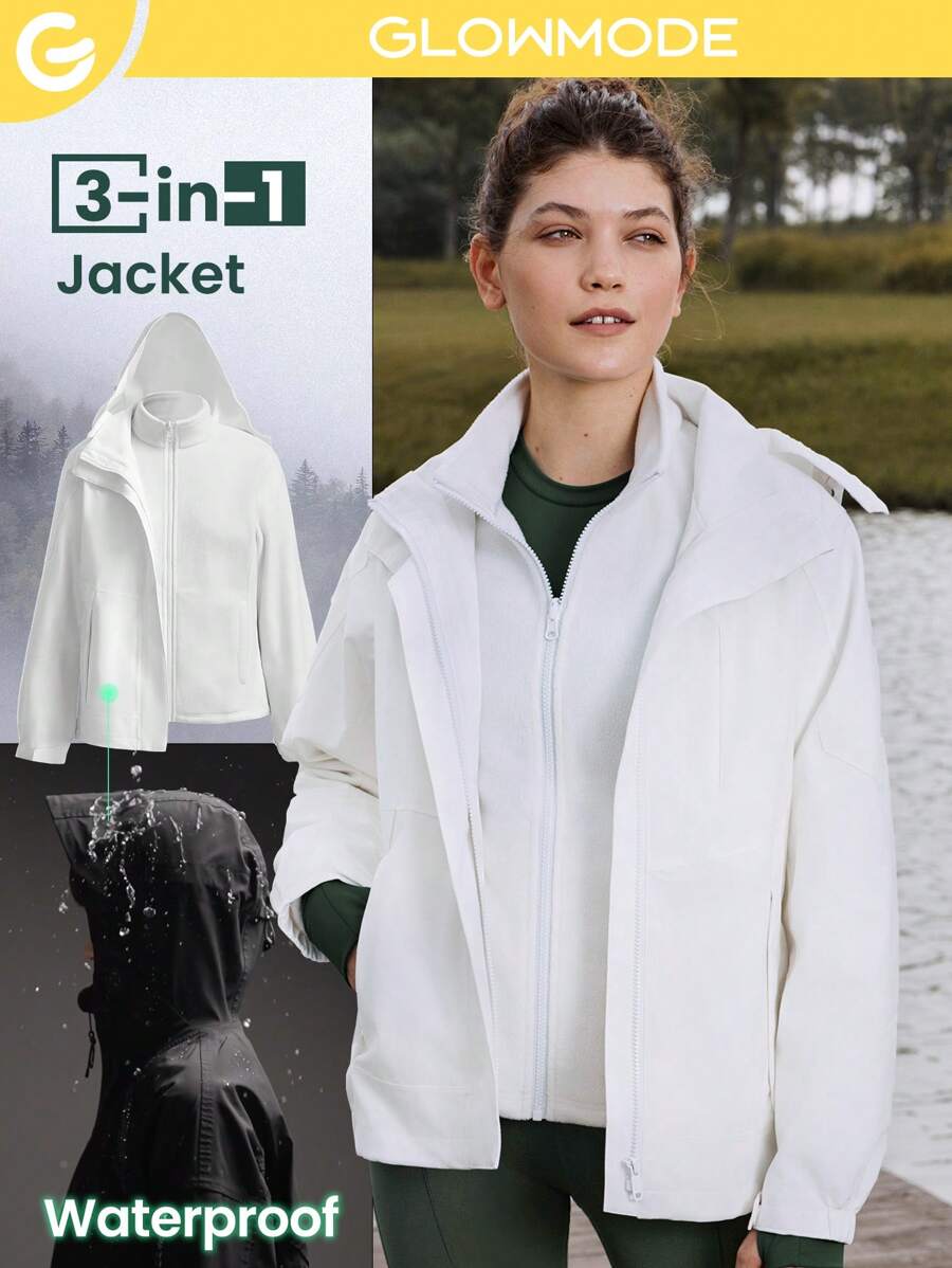 GLOWMODE Route Chaser 3-In-1 Wear Woven Jacket - White - View 1
