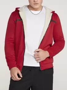 Manfinity VCAY 宽松版型男士拉链保暖连帽衫，适合秋冬穿着