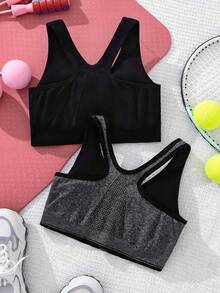 SHEIN Yoga Basic 2入組/套女性運動型胸罩和內衣套裝 - 彩色 - 查看 2