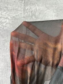 Slaydiva Graphic Print Mesh Bodycon Dress Without Lingerie Set - Multicolor - View 7