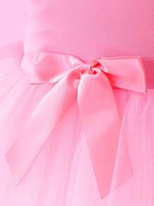 1件年輕女孩芭蕾舞連身衣，長袖舞蹈裙，芭蕾舞者用蕾絲紗裙，舞蹈練習服裝表演服裝 - 西瓜粉 - 查看 5