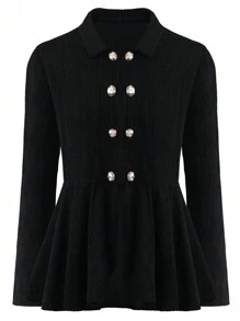 SHEIN Clasi 大尺碼外套 - 黑色 - 查看 1