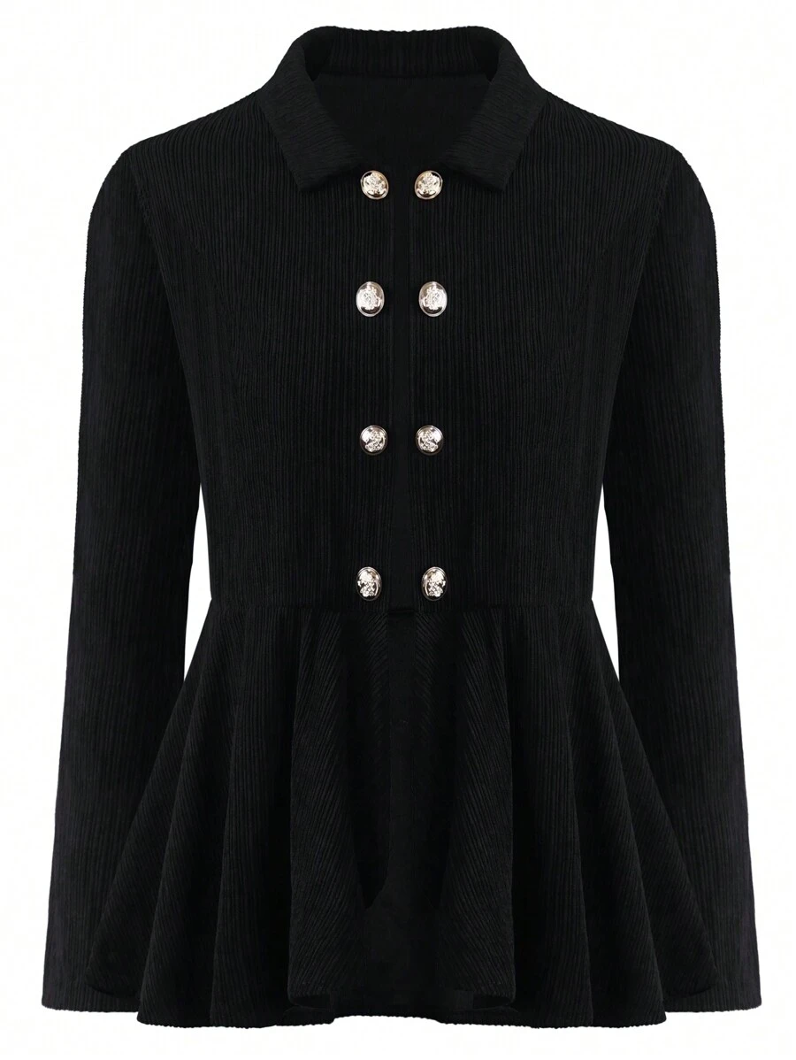 SHEIN Clasi 大尺碼外套 - 黑色 - 查看 1