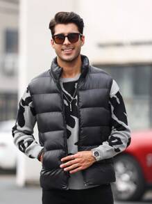 Manfinity Homme 男士棉襯背心 - 黑色 - 查看 5